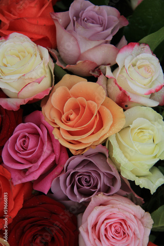 Fototapeta Naklejka Na Ścianę i Meble -  Mixed bridal roses