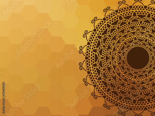 Ethnic & Colorful Henna Mandala design, very elaborate and easily editable