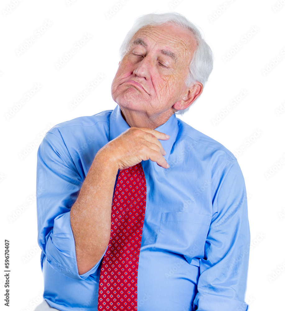 Sleepy melancholic old man daydreaming, thinking Sleepy melancholic old man daydreaming, thinking