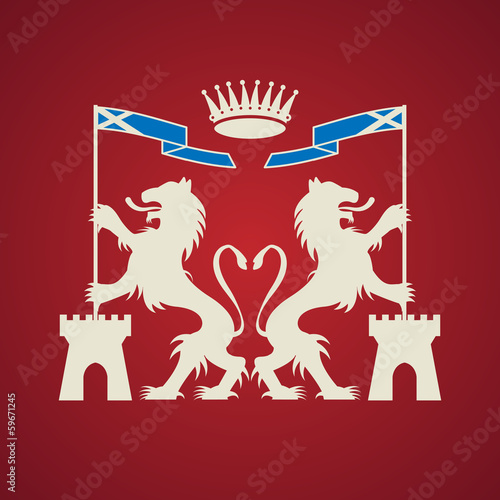 Heraldic emblem, vector illustration
