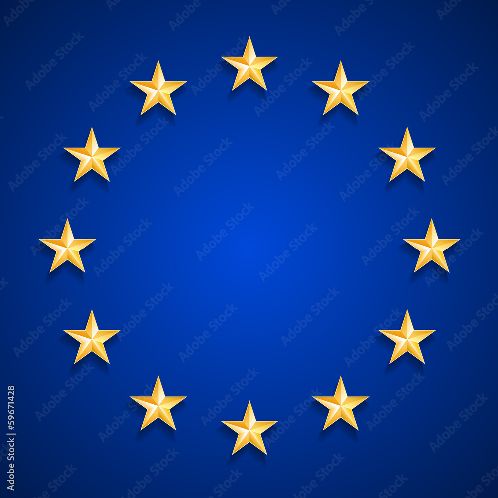European Union flag with Metal Stars European Union flag with Metal Stars