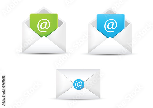 Set of paper Email envelopes