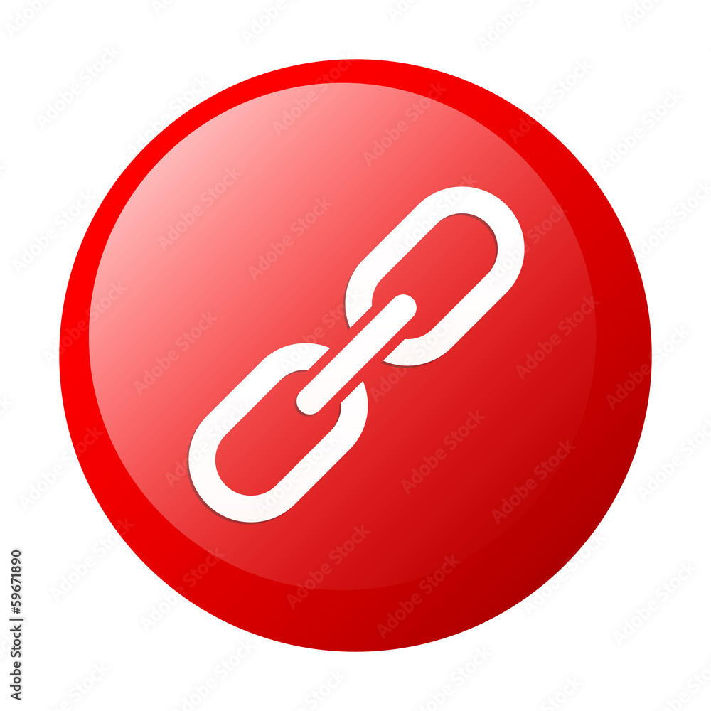 bouton internet chaine lien icon red white background bouton internet chaine lien icon red white background