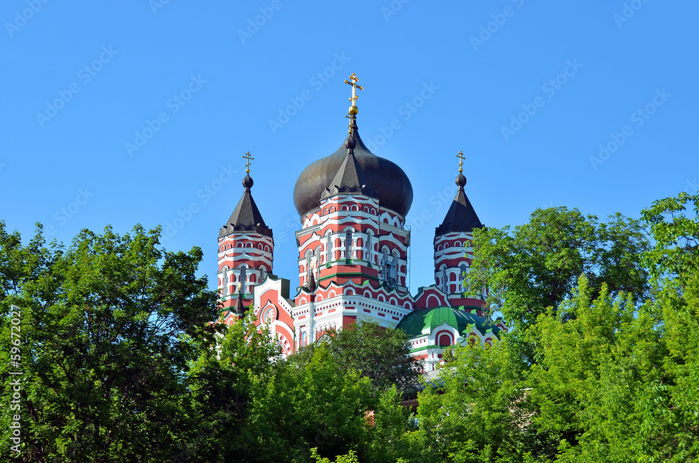 Old orthodox cathedral in Feofaniya, Kiev, Ukraine