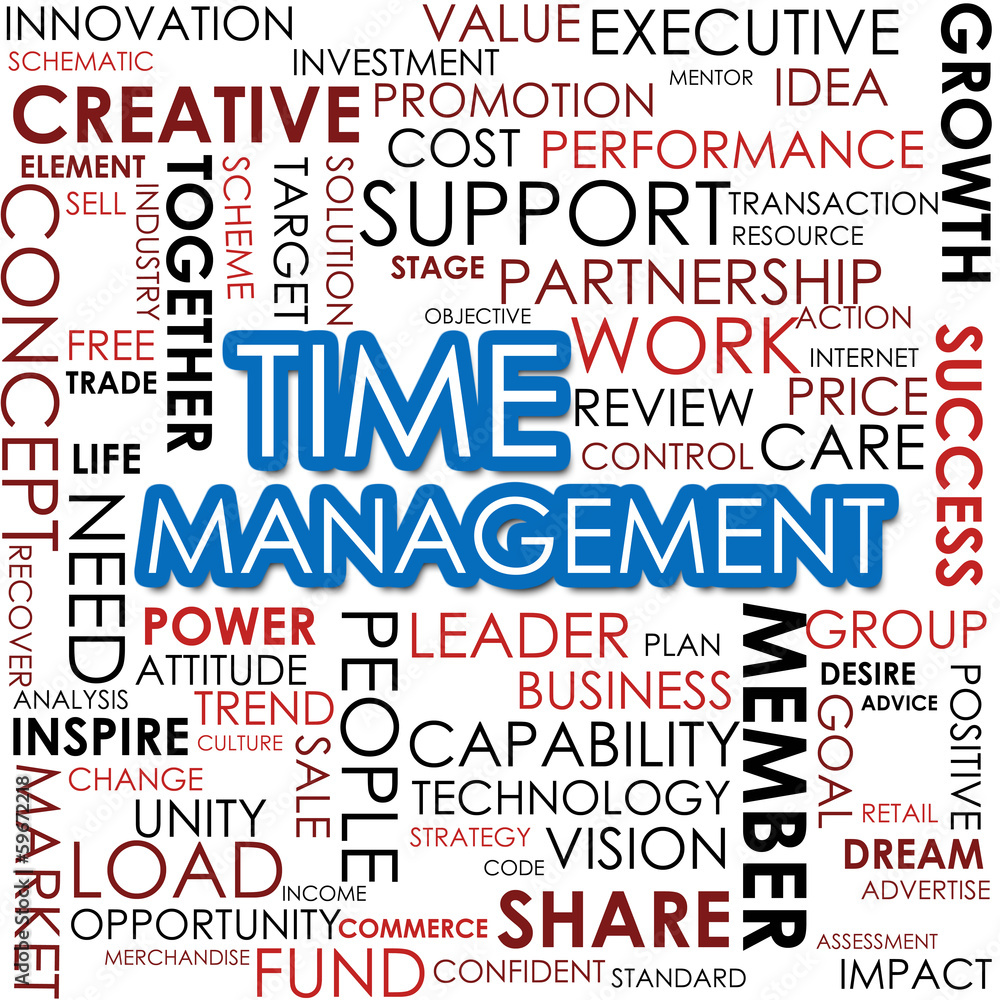 Time management word cloud