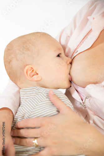 Mother breastfeeding a baby