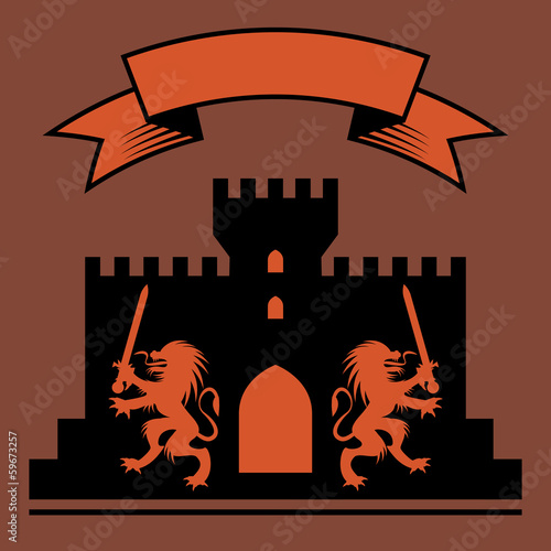 Heraldic emblem, vector illustration