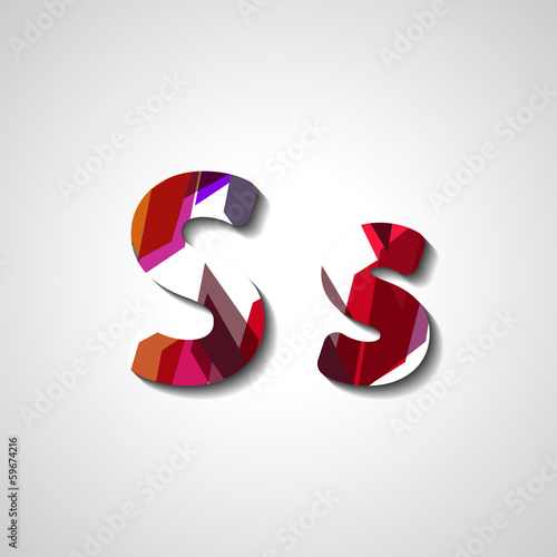 Colorful letter alphabet, abstract illustration