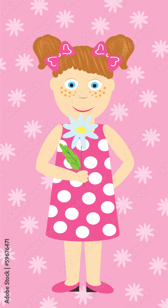 Little girl vector illustration