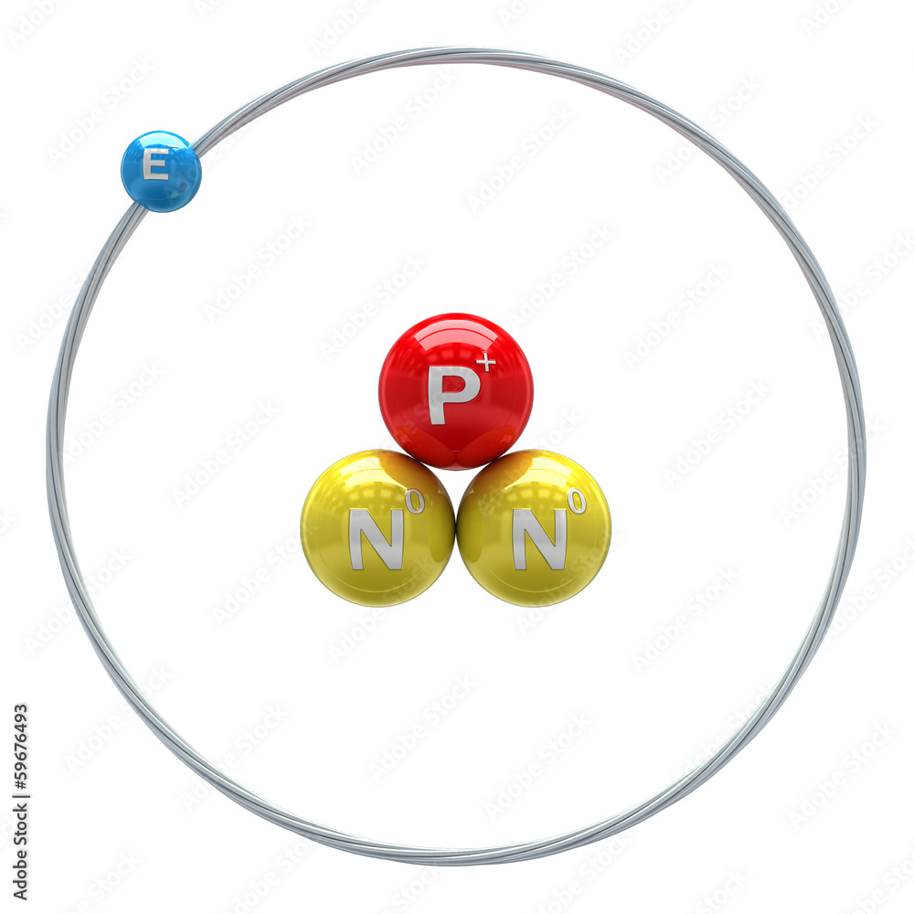 Tritium atom on white background StockIllustration Adobe Stock