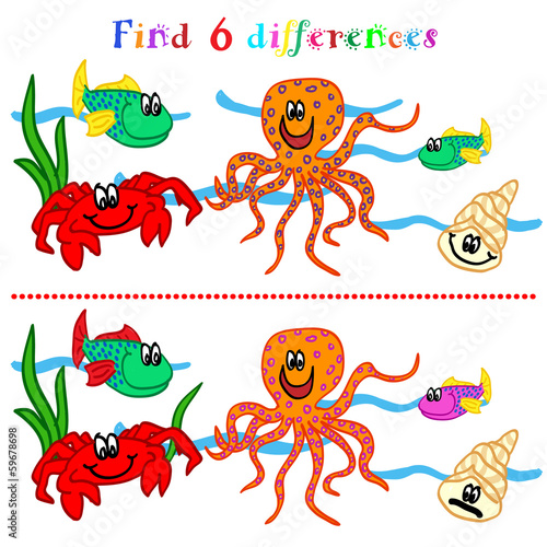 Difference game with marine life