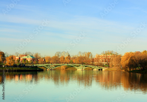 Autumn landscape with pond