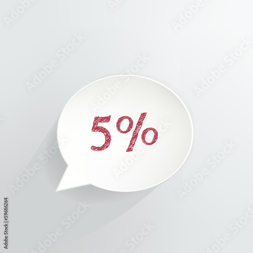 Five Percent Off Speech Bubble
