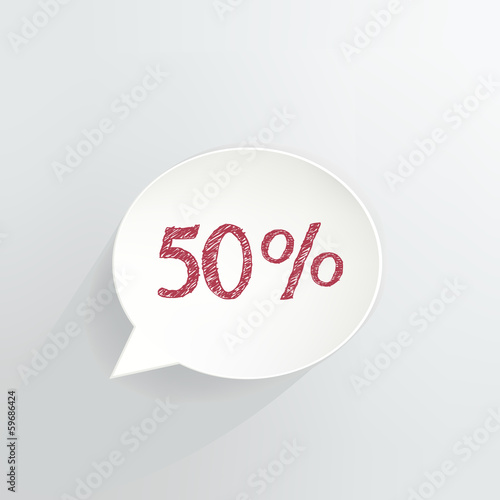 Fifty Percent Off Speech Bubble