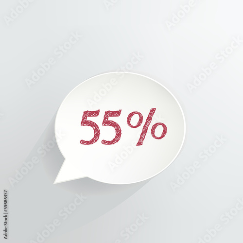 Fifty Five Percent Off Speech Bubble
