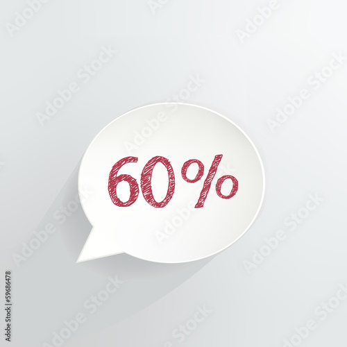 Sixty Percent Off Speech Bubble