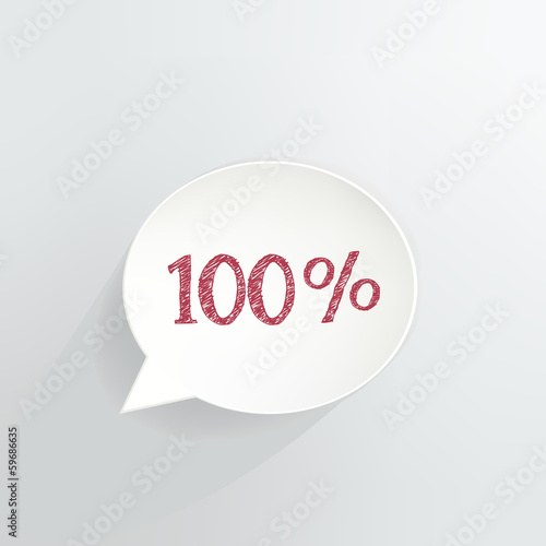 Hundred Percent Off Speech Bubble