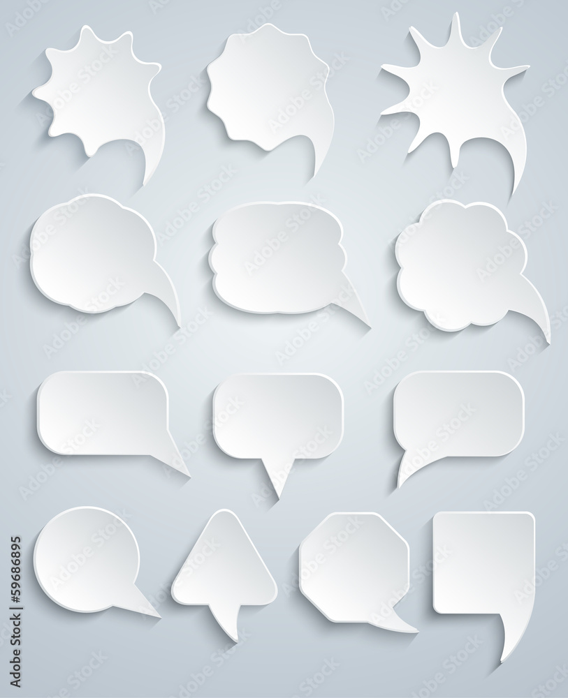 Abstract White Speech Bubbles Set Abstract White Speech Bubbles Set