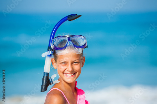Happy girl on beach