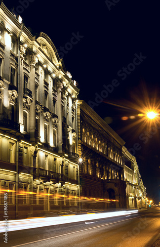 Saint-Petersburg embankment at night, Russia © AnnaMoskvina