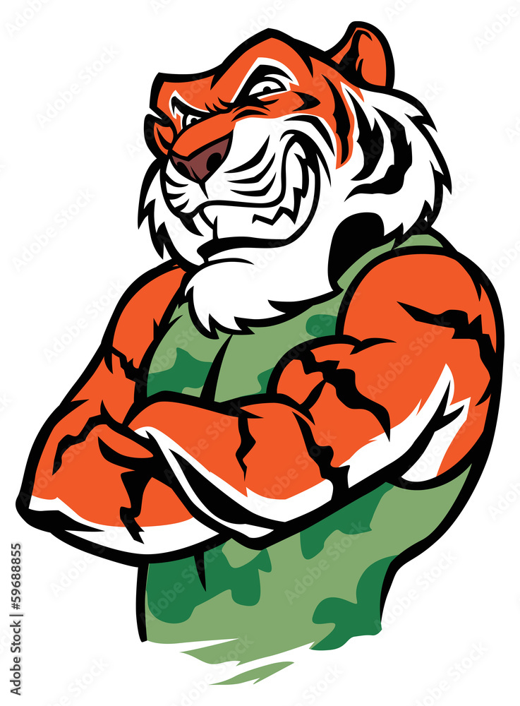 Obraz premium muscle tiger fighter posing