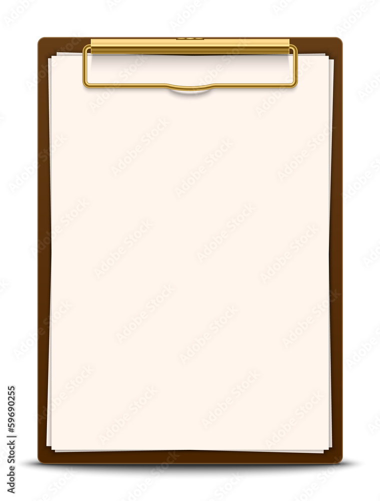 Clipboard with blank paper, vector illustration Clipboard with blank paper, vector illustration