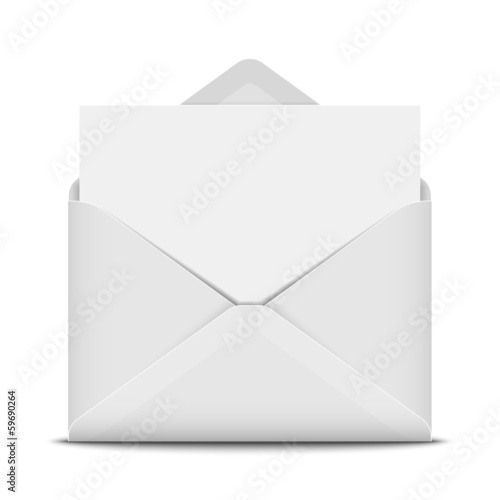Open evelope with blank paper
