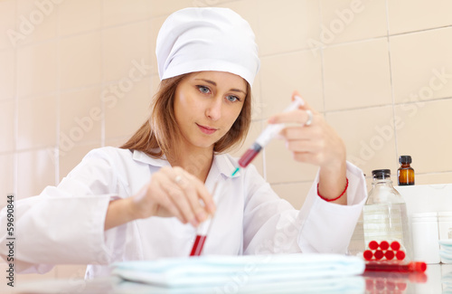  nurse working in laboratory