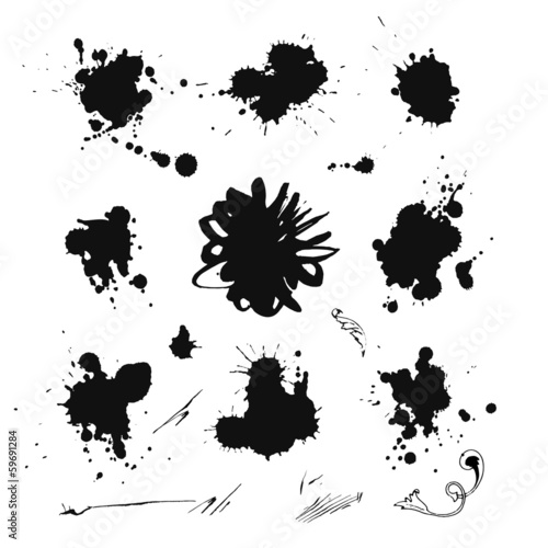 Collection of ink splash. EPS 8 + jpg