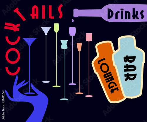 Cocktail menu card design, free copy space