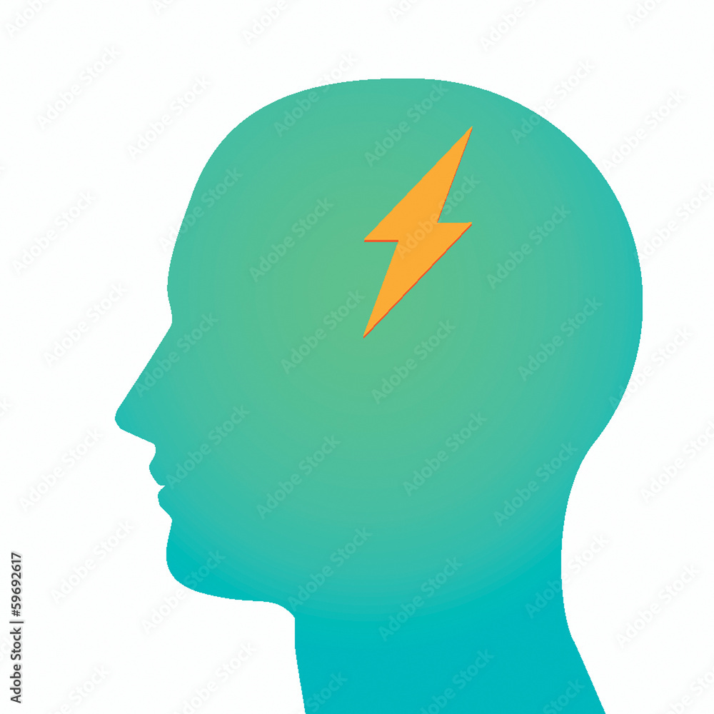 Head with lightning Head with lightning