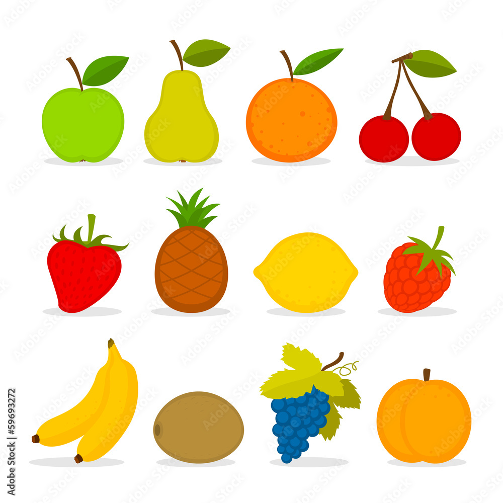 Set of vector fruit Set of vector fruit