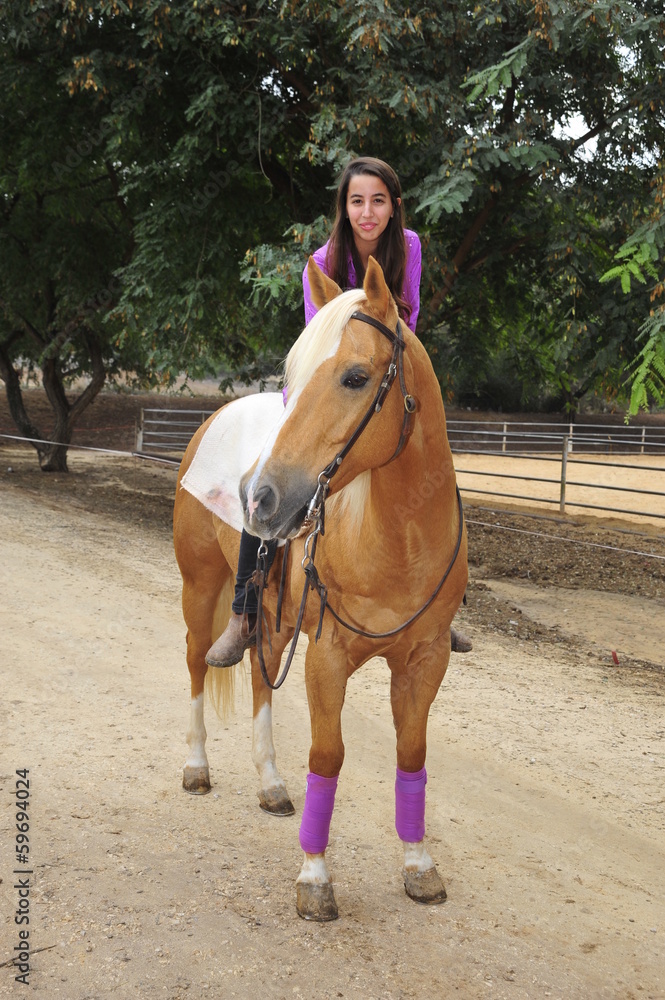 Young girl with horse