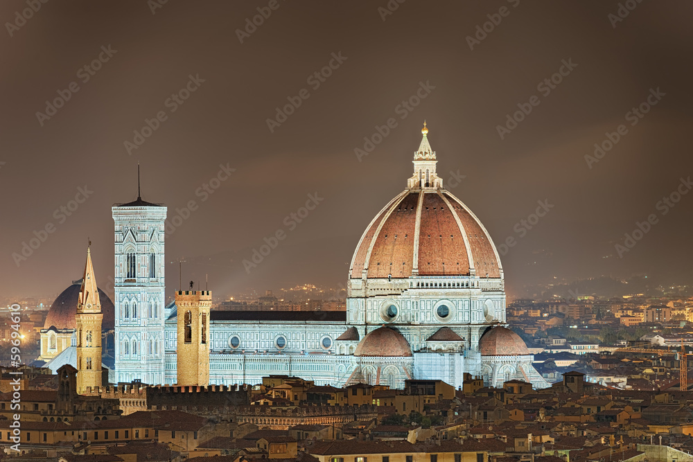 Fototapeta premium Dom Florenz Italien beleuchtet