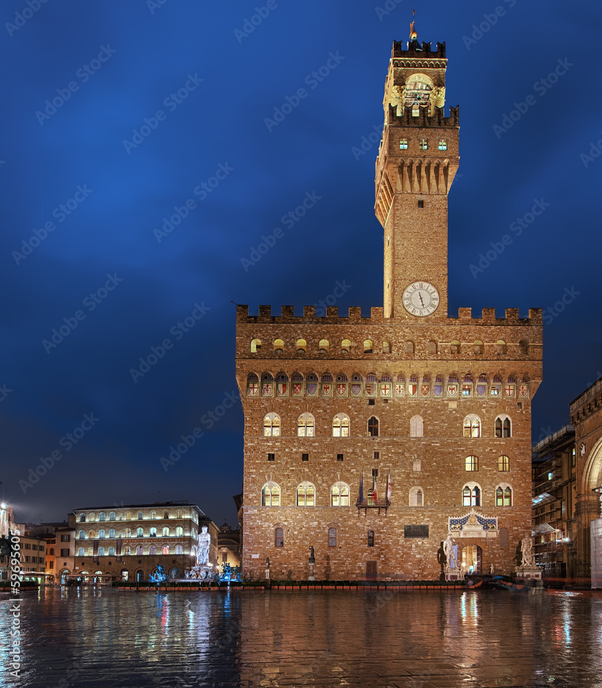 Palazzio Vecchio Panorama Florenz Italien