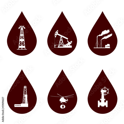 Oil and petroleum icon set.