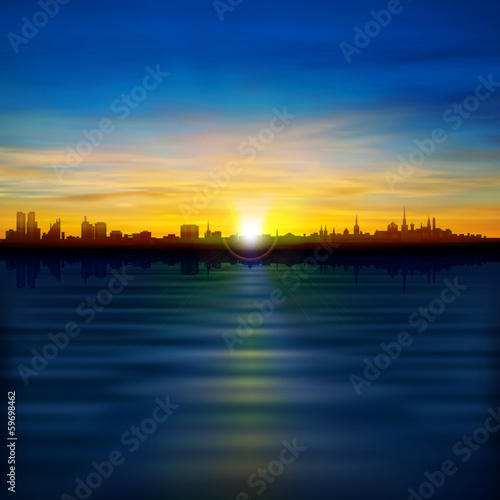 abstract background with silhouette of Tallinn