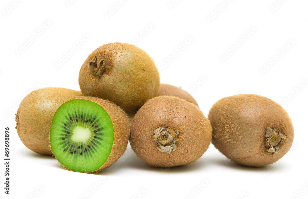 fresh juicy kiwi closeup on white background fresh juicy kiwi closeup on white background