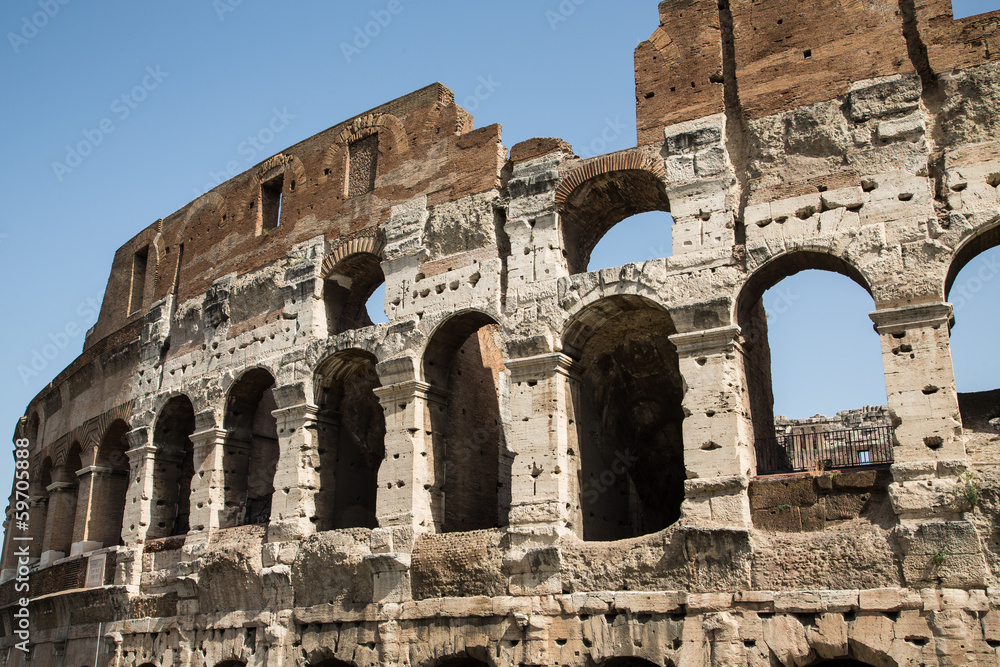 Pitted Exterior of Ancient Coliseum