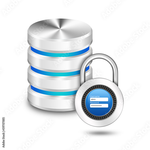 Padlock with user name password on hard disk and database