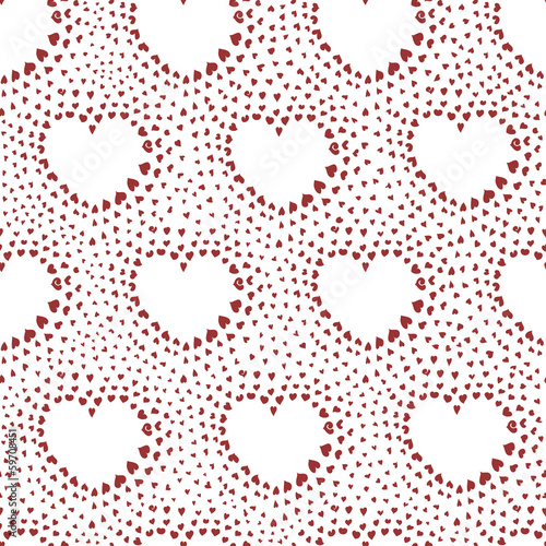 Seamless pattern with little hearts on a white background