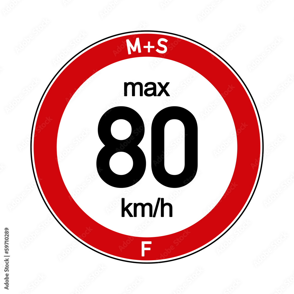 Aufkleber M+S Reifen Geschwindigkeitsindex F 80 km/h Aufkleber M+S Reifen Geschwindigkeitsindex F 80 km/h