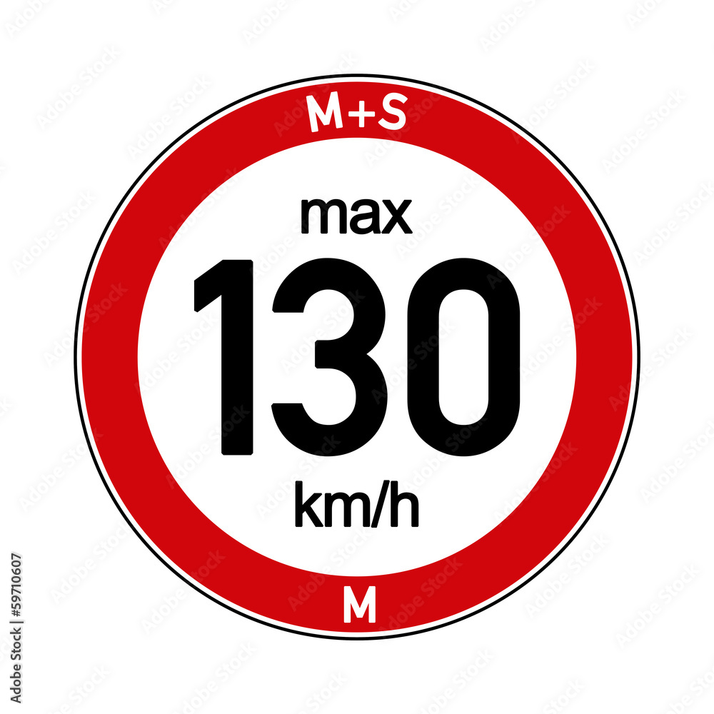 Aufkleber M+S Reifen Geschwindigkeitsindex M 130 km/h Aufkleber M+S Reifen Geschwindigkeitsindex M 130 km/h