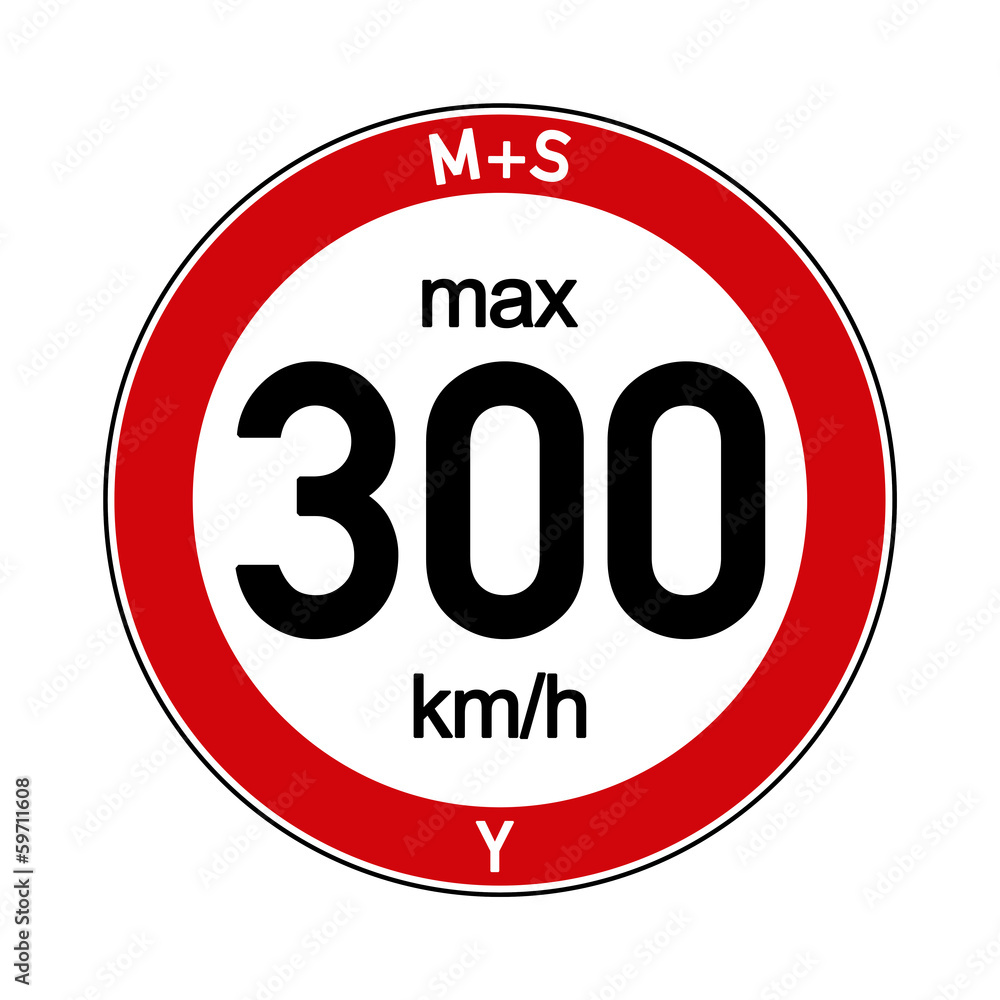 Aufkleber M+S Reifen Geschwindigkeitsindex Y 300 km/h Stock Illustration |  Adobe Stock