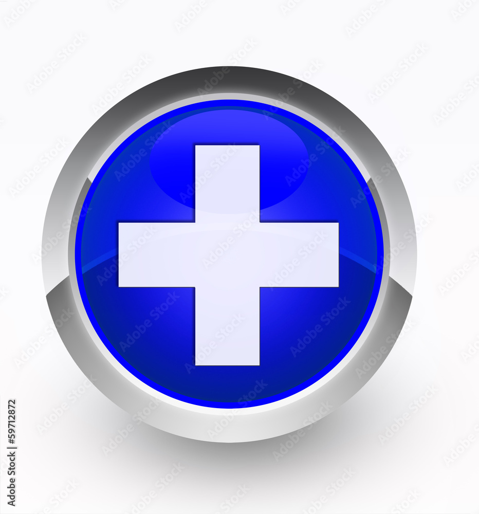 Obraz premium Knopf blau Plus