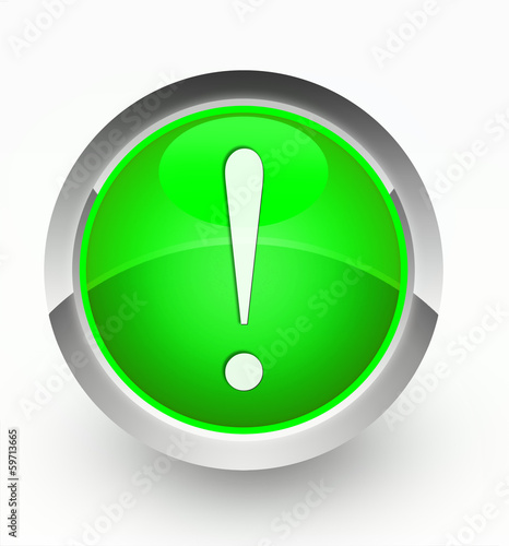 Knopf grün Ausrufezeichen