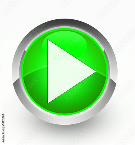 Knopf grün Play