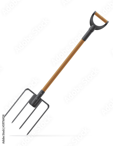 garden tool pitchfork vector illustration