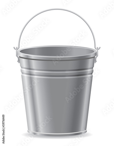 metal bucket vector illustration