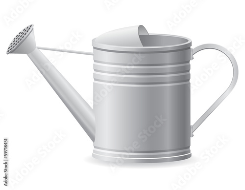 Photo metal watering can vector illustration